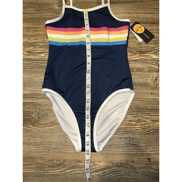 Melrose And Market Rainbow Stripe One-Piece Swimsuit. Girls Size 12. NWT. N - Picture 7 of 8